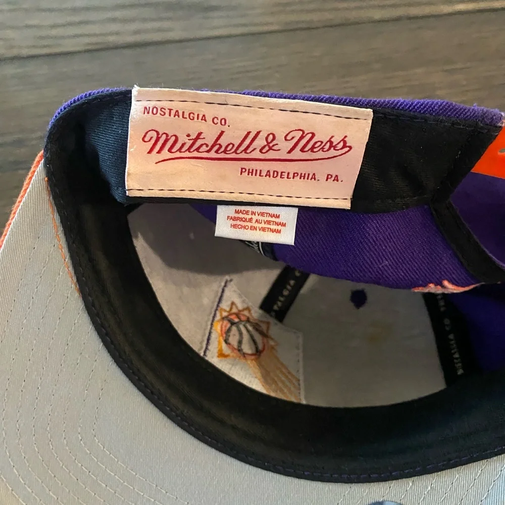Phoenix Suns Hat Snap Back Purple Orange Mitchell & Ness NBA Hardwood Classics